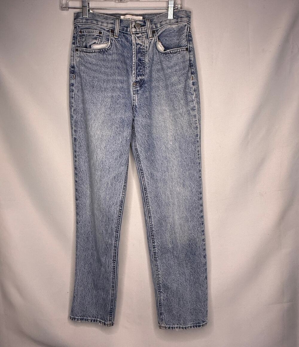 Denim Forum Aritzia The Joni High Rise Loose Jeans Light Wash 30L 100 Cotton